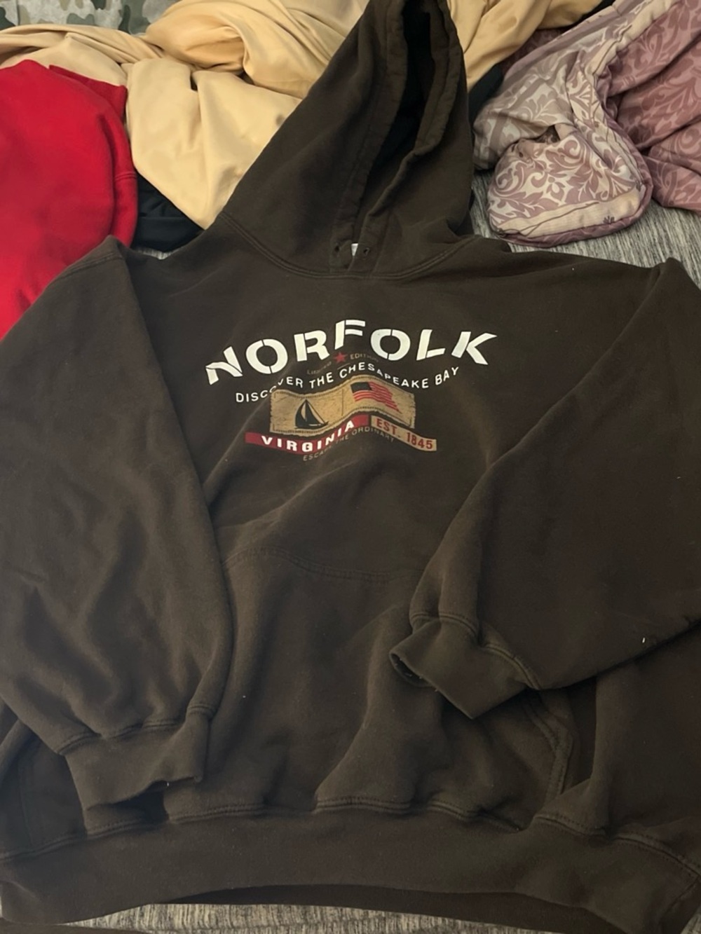 Norfolk Graphic Brown Hoodie Sweatshirt - Men